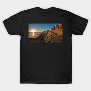 Fisheye view to Cromer beach at sunrise T-Shirt